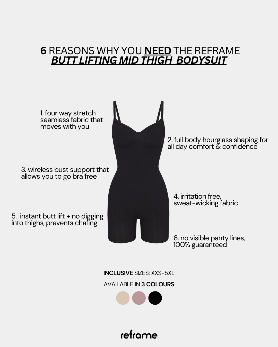 Butt Lifting Mid Thigh Bodysuit