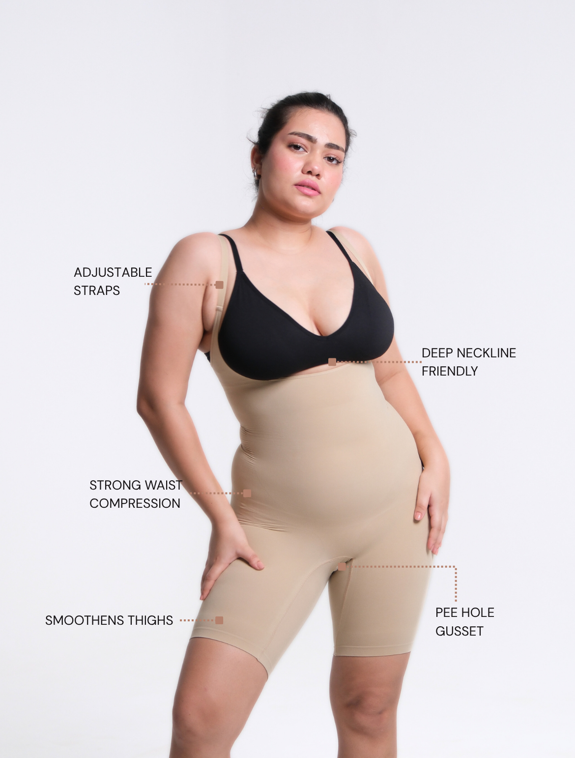 Open Bust Mid Thigh Bodysuit