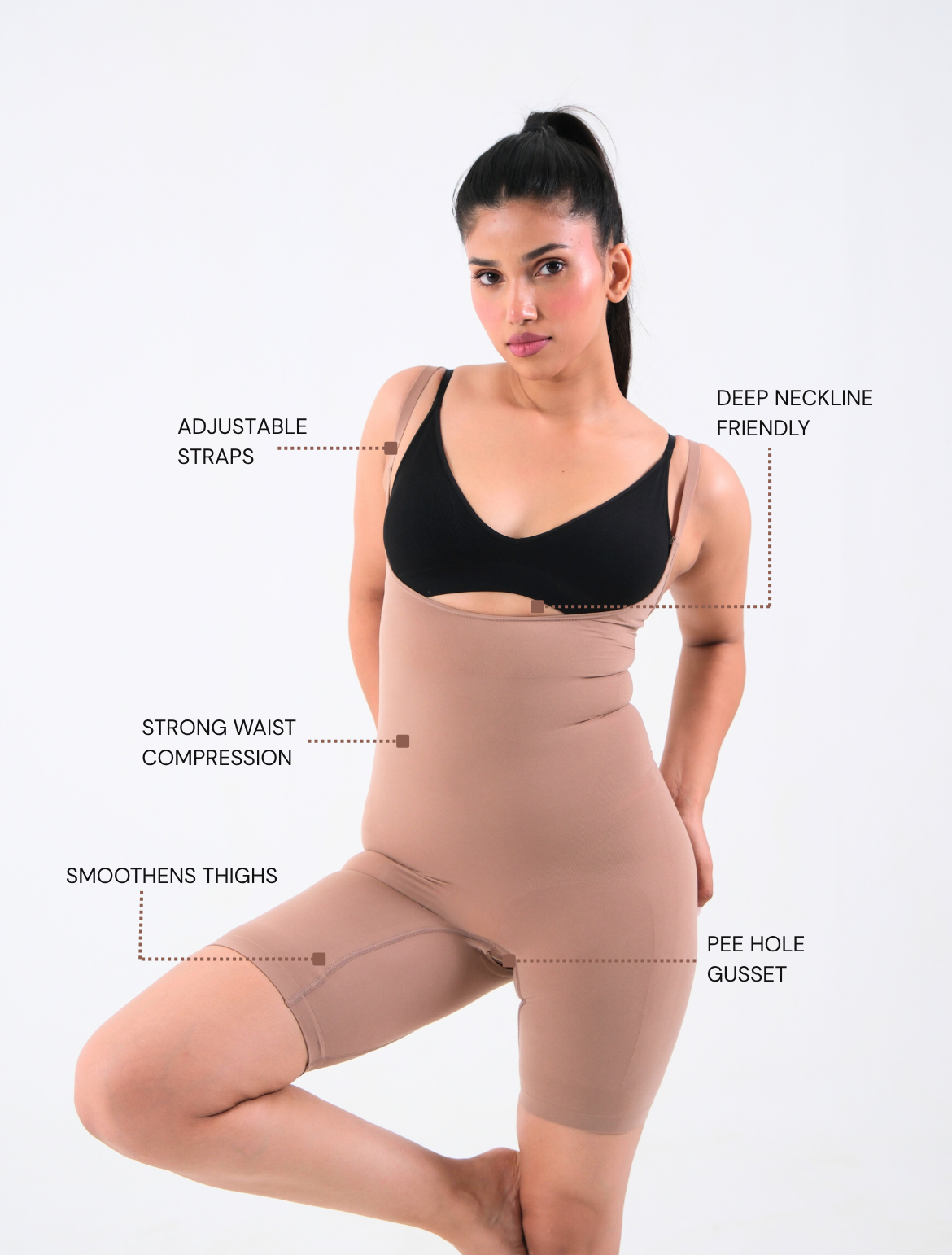 Open Bust Mid Thigh Bodysuit