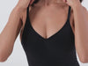 black shaping shapewear bodysuit with adjustable straps